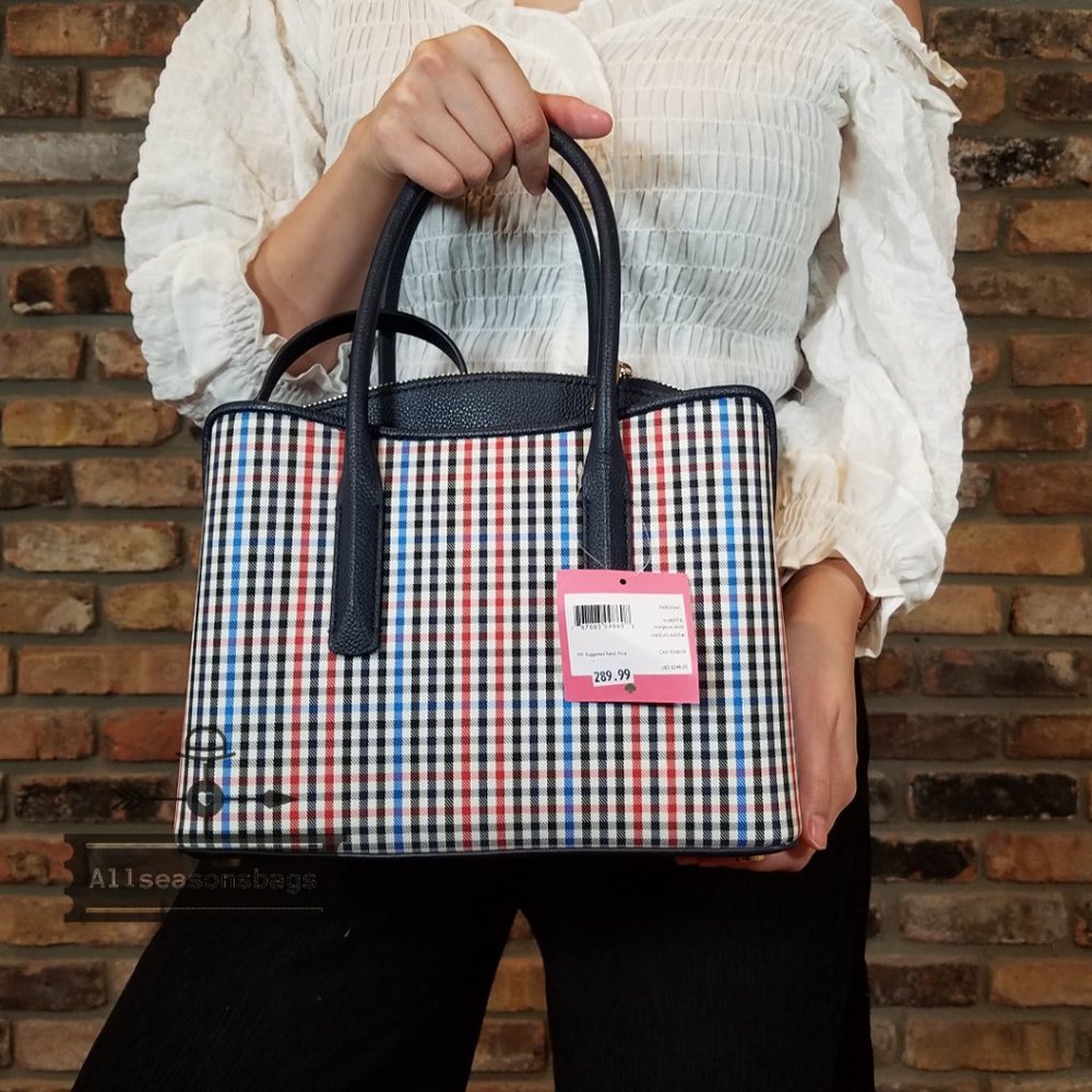 Kate Spade MARGAUX Plaid Medium Satchel CROSSBODY - Picture 4 of 16
